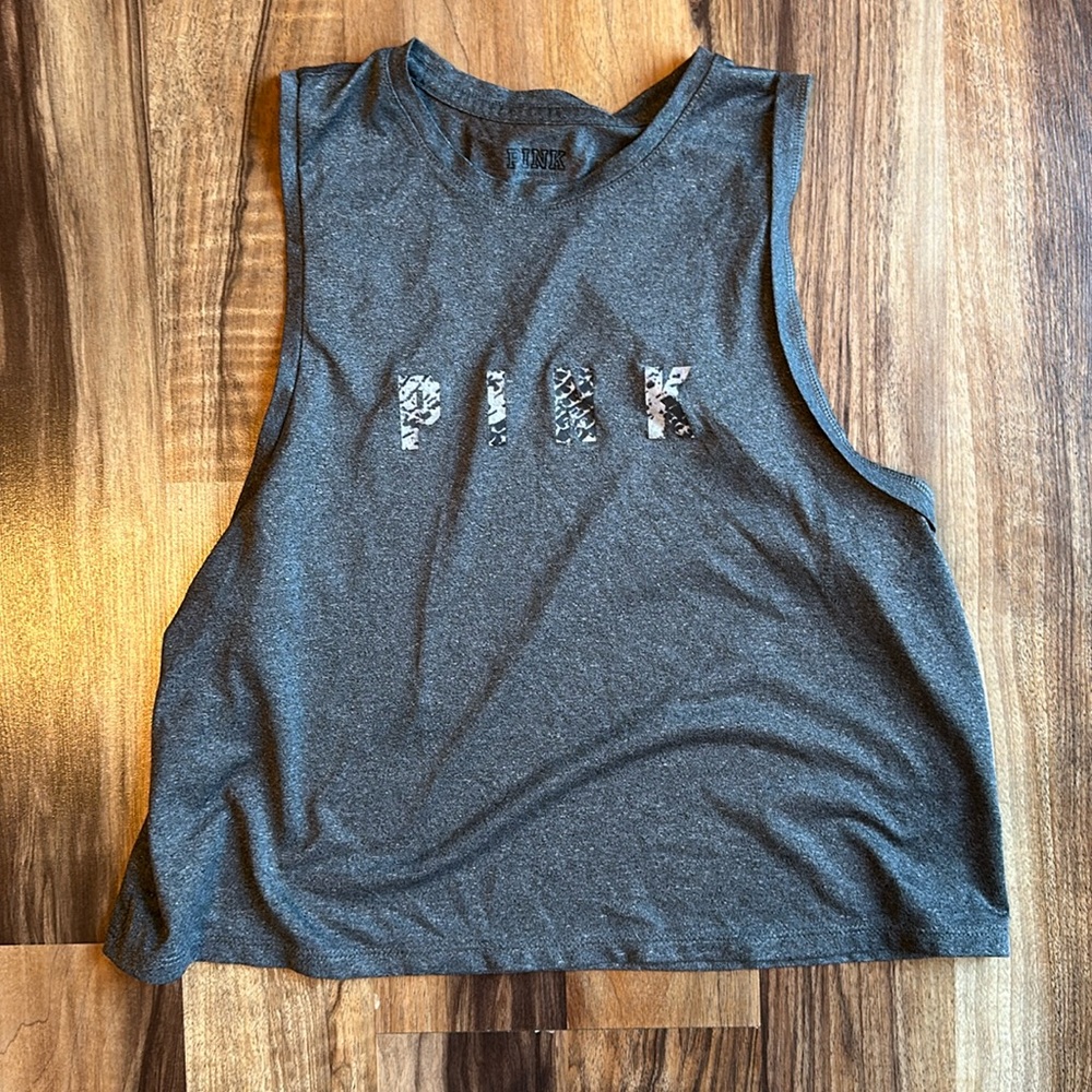 PINK Dri-Fit Snake Skin Cropped Muscle Tee Tank